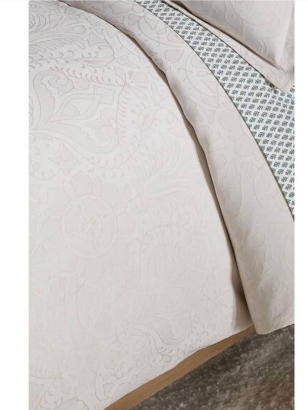 NWT John Robshaw Amina Acru Jacquard Queen Duvet Cover & Shams Set 3pc